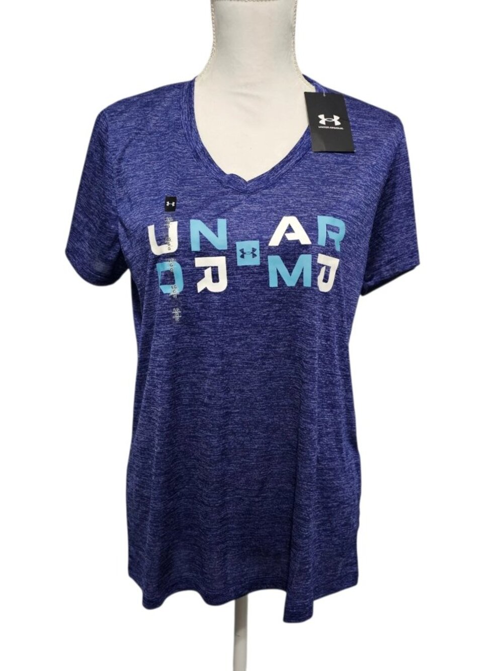 Under Armour Large Tech Twist Graphic T-Shirt Blue Short Sleeve NWT